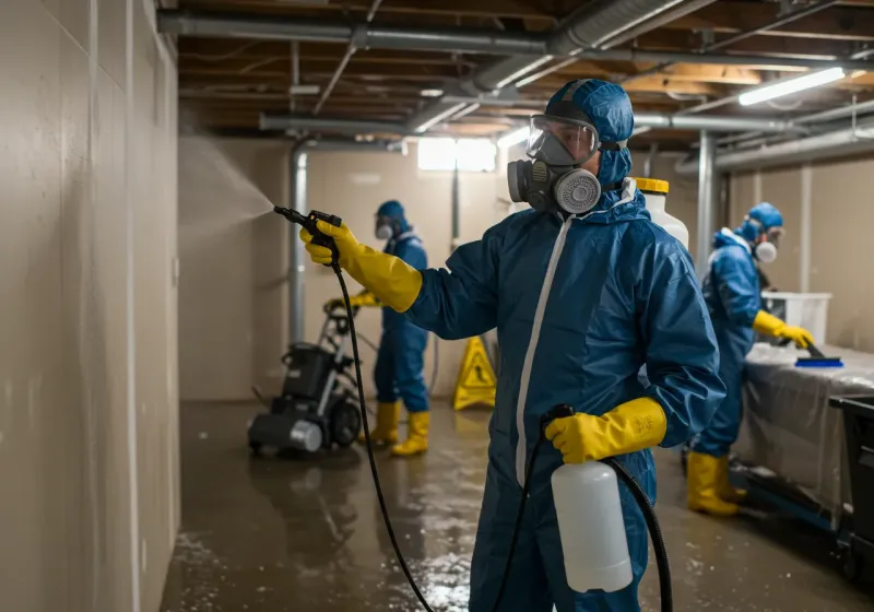 Basement Sanitization and Antimicrobial Treatment process in Great Neck Estates, NY