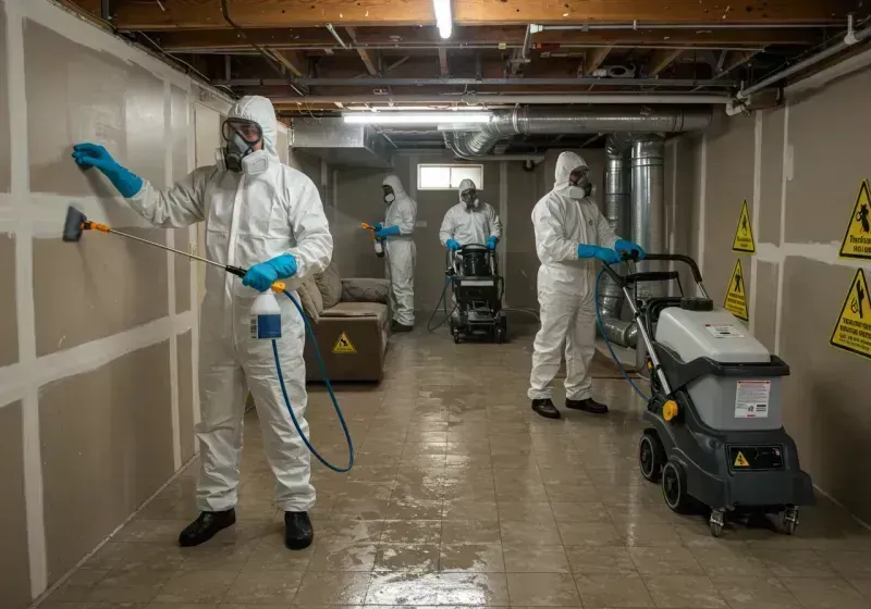 Basement Moisture Removal and Structural Drying process in Great Neck Estates, NY